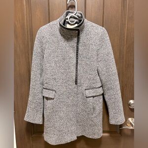 Banana Republic wool jacket. Black and white with leather detail.